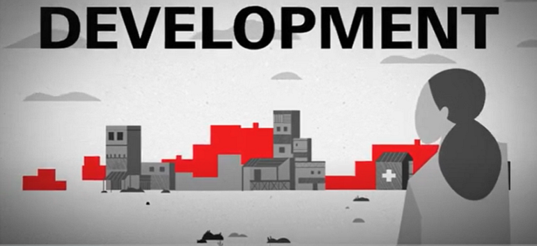 Community members working together to build a sustainable structure in a developing region.