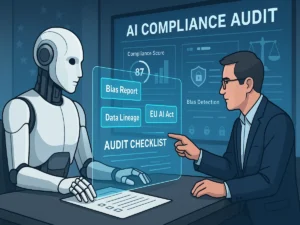 Network diagram showing AI-Powered personalization connecting user profiles to customized content and product recommendations.