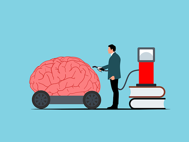 A pyramid diagram showing the foundational elements of a lifelong learning mindset: curiosity, motivation, strategy, and community.