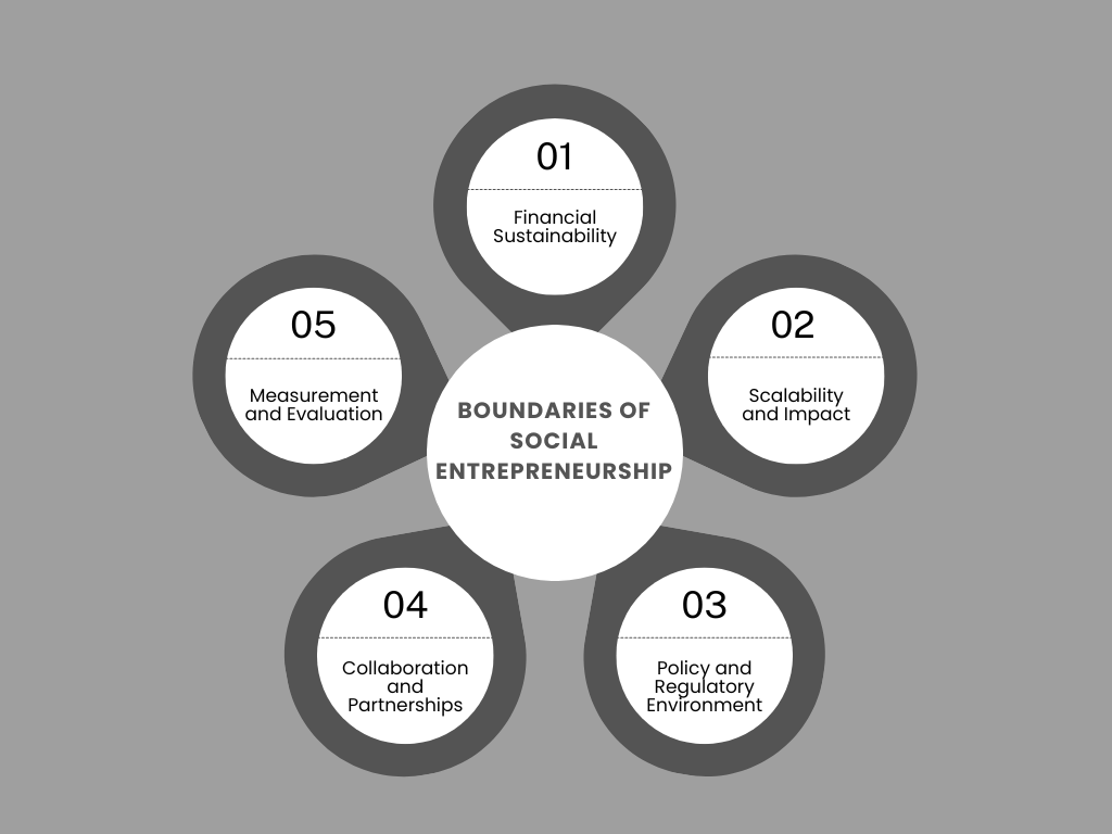 Infographic illustrating the key components of social entrepreneurship including problem identification, sustainable business models, and impact measurement.