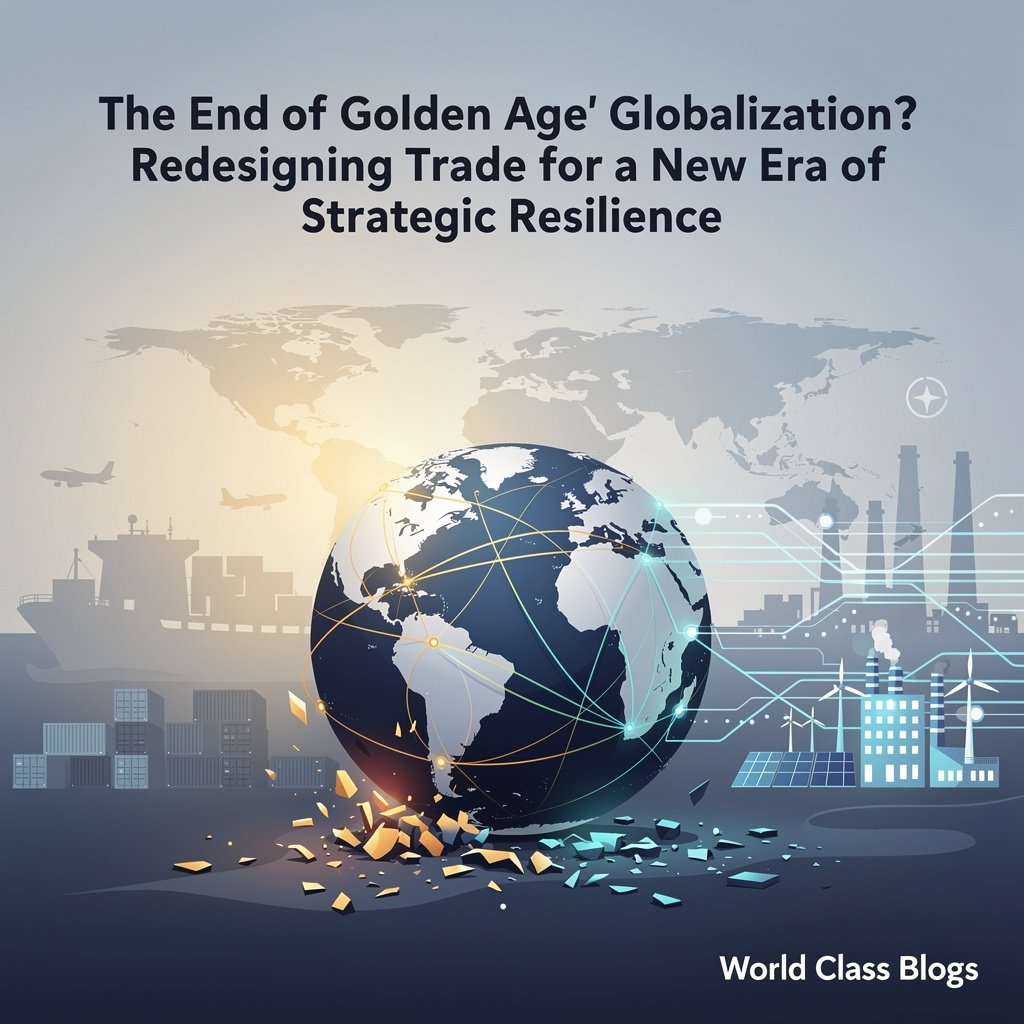 A two-panel infographic comparing the old model of globalized, efficiency-focused supply chains against the new model of regionalized, resilient, and secure trade networks.
