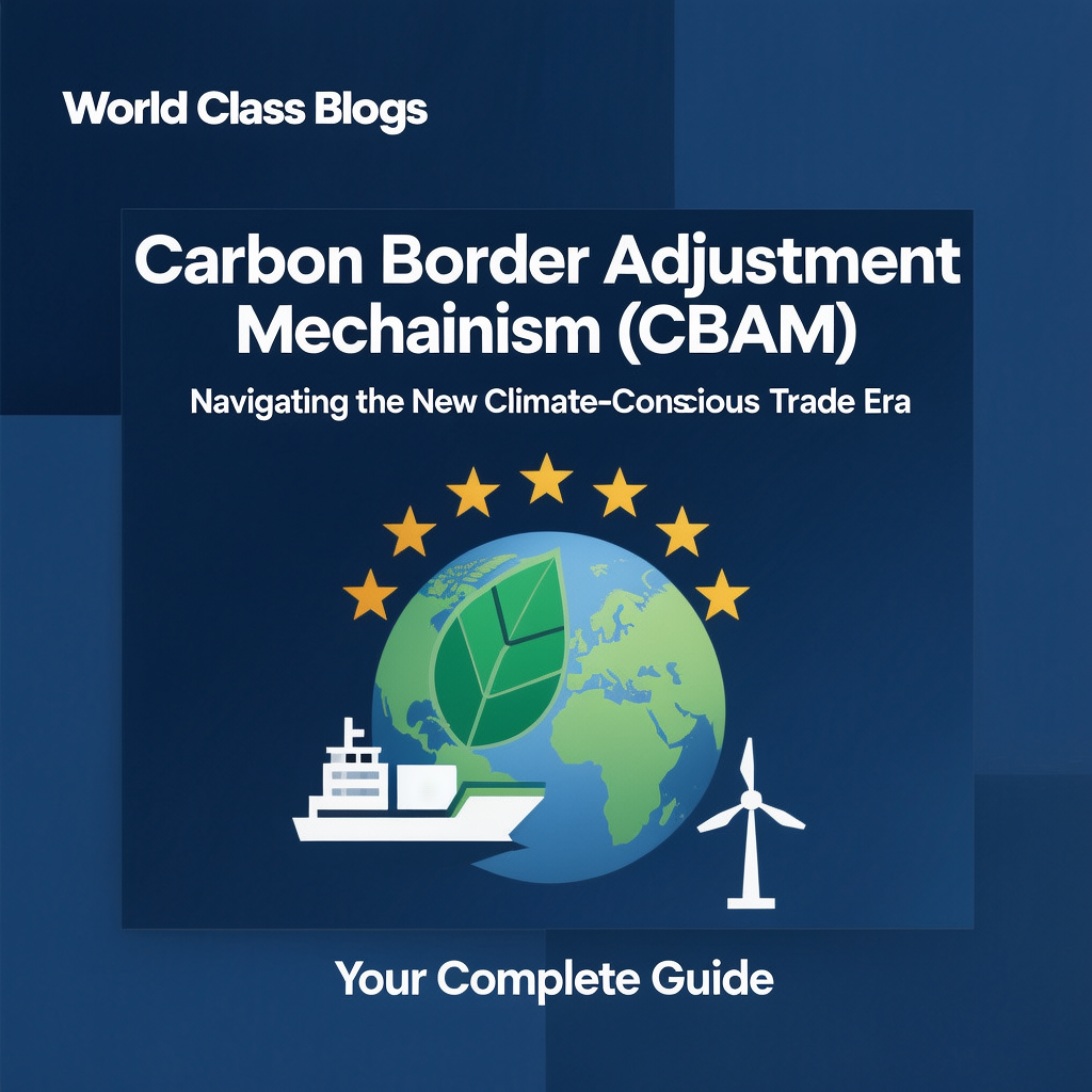 Visual explanation of the EU Carbon Border Adjustment Mechanism impacting international trade and carbon emissions