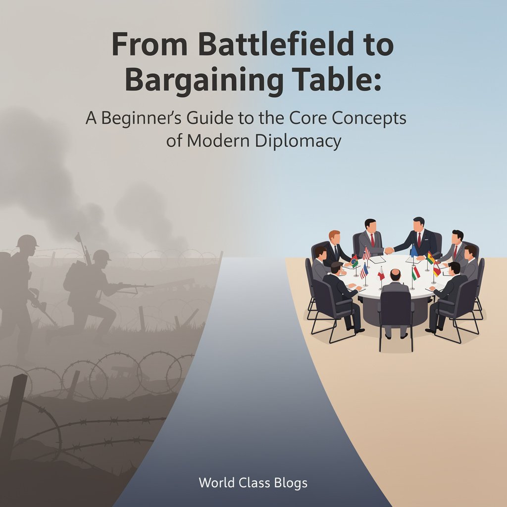 Quadrant chart analyzing core principles like sovereignty and reciprocity against common barriers like zero-sum mindset and misinformation in diplomatic practice.