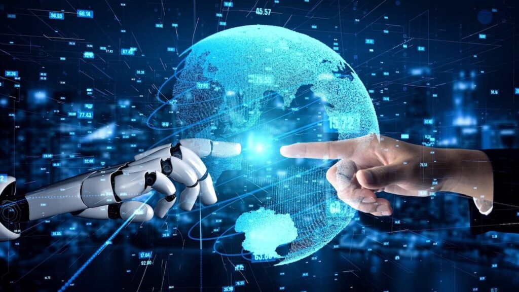 An infographic with four labeled steps: 1. Secure Inputs (Talent, Data, Compute, Capital), 2. Fuel the Innovation Engine, 3. Integrate into Military Strategy, 4. Deploy for Geoeconomic Influence. Arrows show the flow between steps.