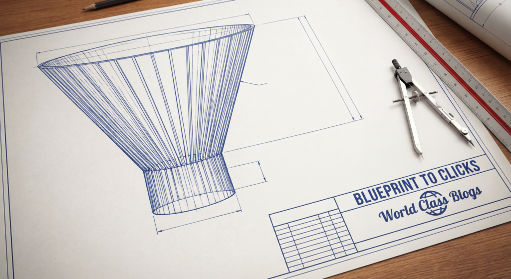 A three-column comparison table detailing the goals, keywords, content formats, and calls-to-action for Top of Funnel, Middle of Funnel, and Bottom of Funnel content.