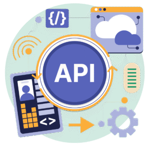 Visual architecture diagram showing how business capability modules compose into applications