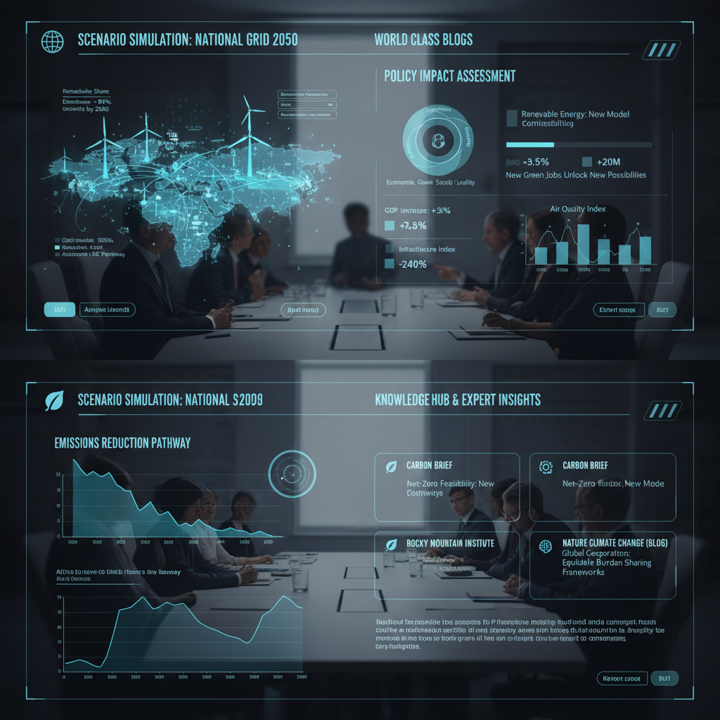 Diagram showing the climate scenario development process from qualitative storylines to quantitative modeling