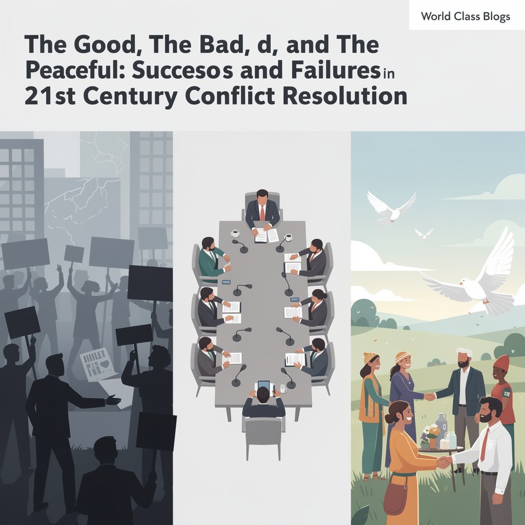 A four-quadrant chart plotting major peace agreements based on the robustness of their negotiation process and the supportiveness of their implementation context, with cases like Colombia and Northern Ireland in the positive quadrant and Syria and Rwanda in the negative.