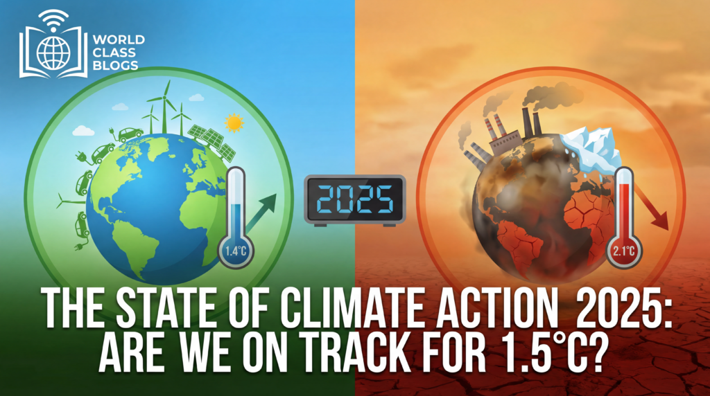 Chart comparing current emissions trajectory with pathways aligned with 1.5°C and 2°C warming limits