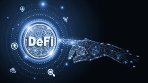 Visual ecosystem map showing DeFi protocols, traditional finance connections, and blockchain infrastructure layers