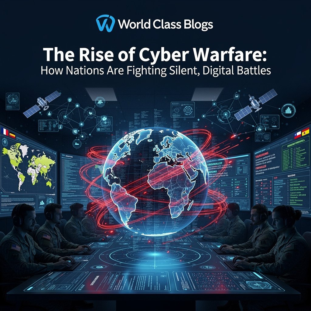 World map showing hotspots of cyber activity from countries like the US, China, Russia, Iran, and North Korea, with icons indicating espionage, disruption, and theft.