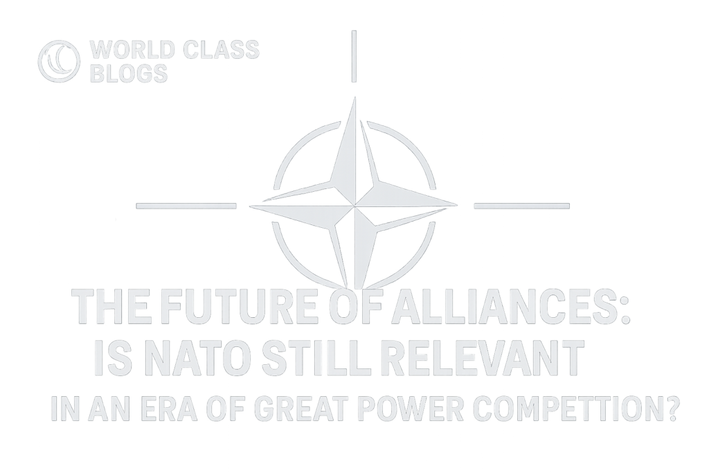 An organizational flowchart showing the North Atlantic Council (Political) directing the Military Committee, which commands Allied Command Operations (SHAPE) for missions and Allied Command Transformation for future capabilities.