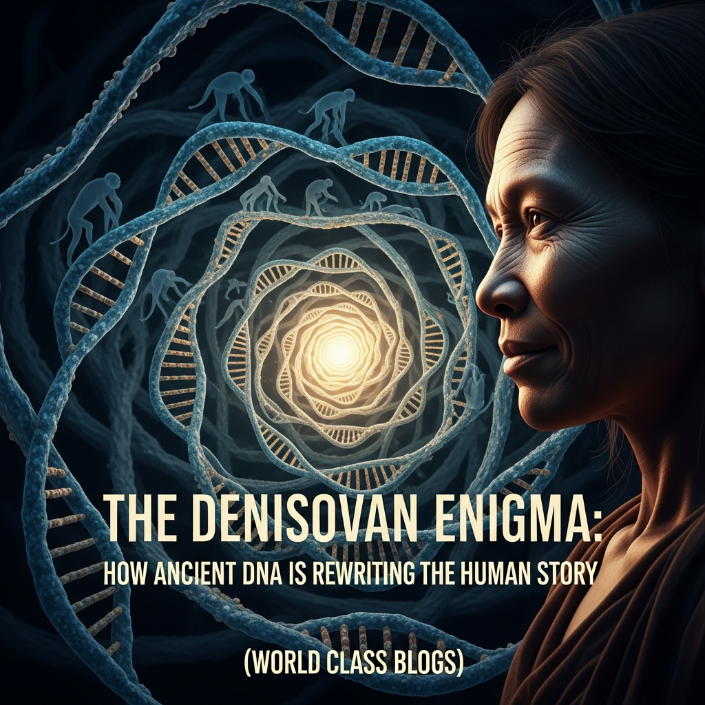 Timeline from 2008 to 2025 showing key Denisovan discoveries: the finger bone, genome, hybrid find, jawbone, and sediment DNA.