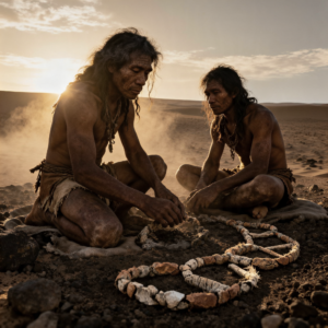 Timeline from 2008 to 2025 showing key Denisovan discoveries: the finger bone, genome, hybrid find, jawbone, and sediment DNA.