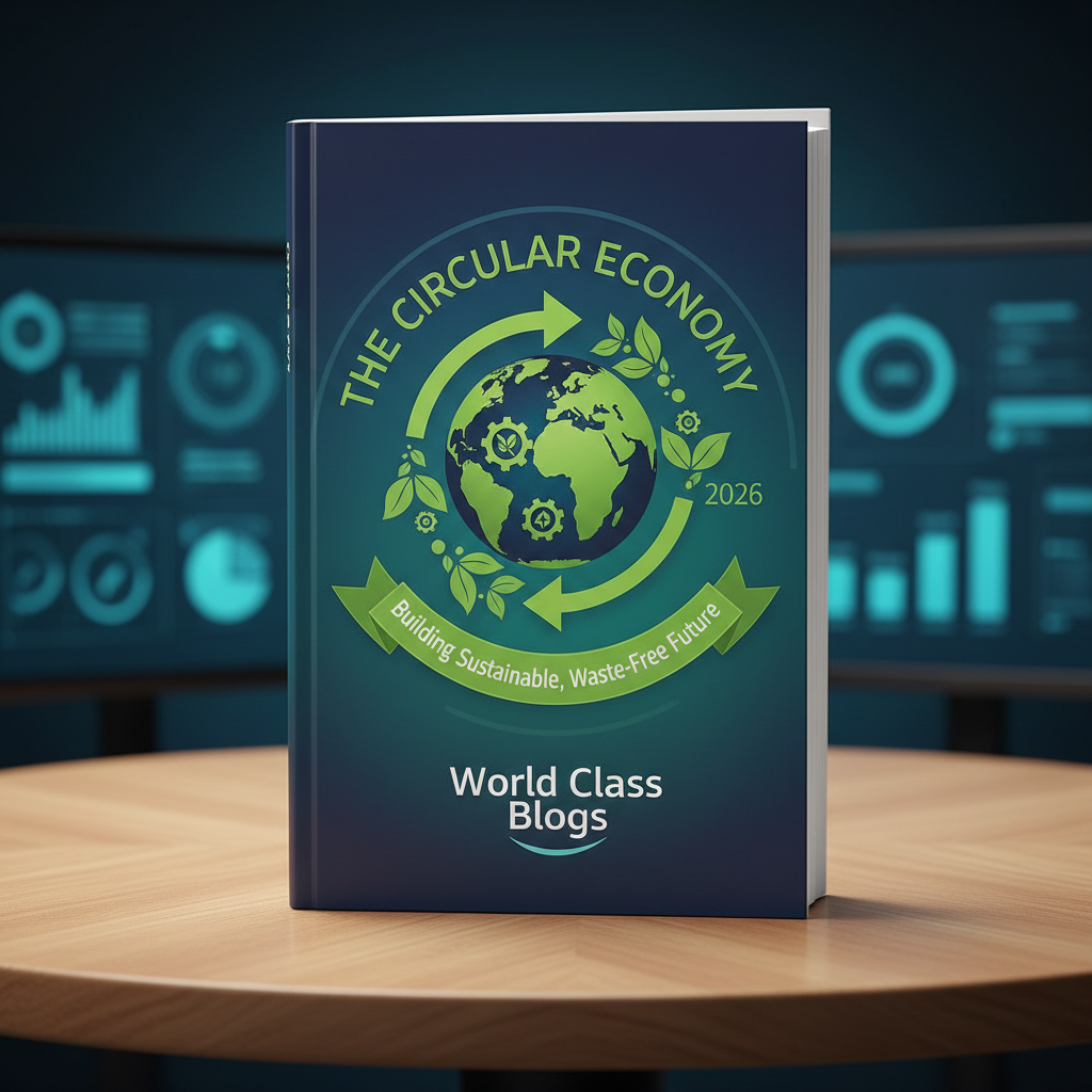 An infographic showing the circular economy butterfly diagram with two cycles: biological materials flowing back to the biosphere and technical materials being maintained, reused, refurbished, and recycled in an industrial loop.