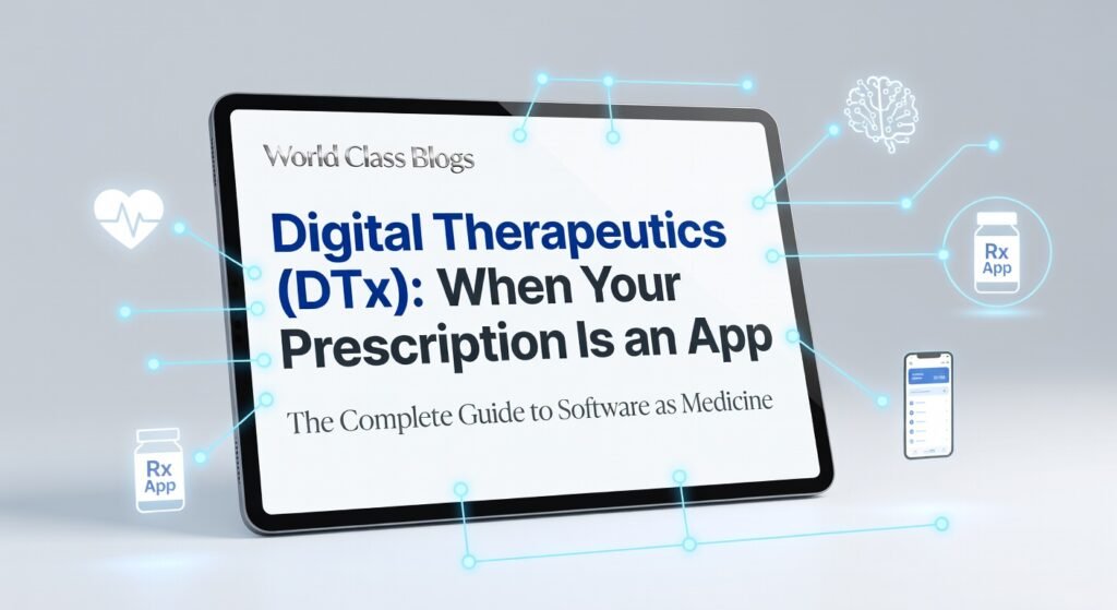 Diagram showing the hierarchy of digital health categories from wellness apps at the base to software-enhanced drugs at the top, with regulatory pathways and evidence requirements for each level