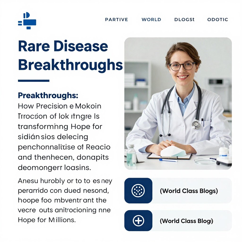Infographic showing the scale of rare diseases: 7,000-10,000 conditions, 300-400 million patients worldwide, 90% without approved treatments, average 4-8 year diagnostic odyssey