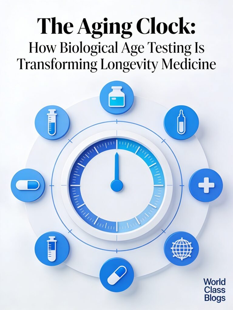 Comparison table showing different epigenetic clocks: Horvath, Hannum, PhenoAge, GrimAge, DunedinPACE, with their purposes, number of CpG sites, and clinical applications