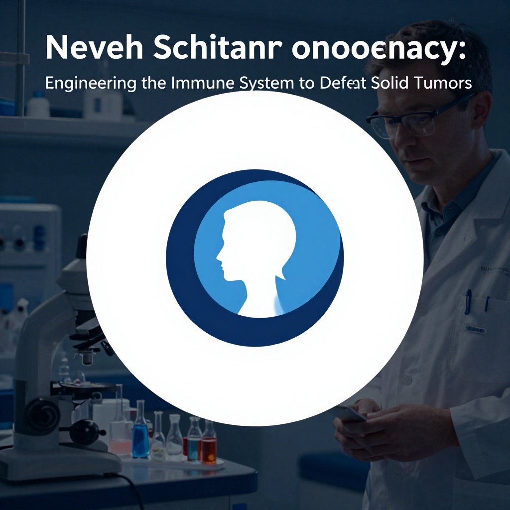 Diagram showing the complex tumor microenvironment with cancer cells surrounded by regulatory T cells, myeloid-derived suppressor cells, cancer-associated fibroblasts, abnormal blood vessels, and metabolic competition