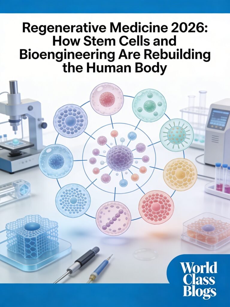 Step-by-step diagram showing the process of iPS cell therapy for Parkinson's disease: donor cells reprogrammed to iPS cells, differentiated into dopamine neurons, quality control, and surgical transplantation into patient brain