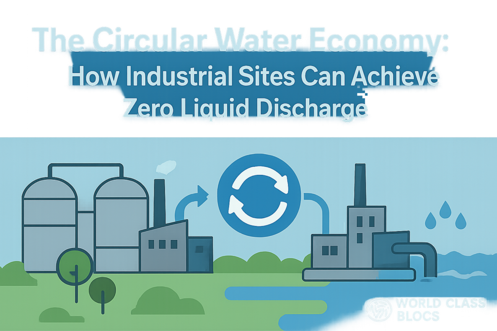 Step-by-step diagram showing Zero Liquid Discharge process from industrial wastewater intake through reverse osmosis, MVR evaporator, crystallizer, and final water return loop with solids byproduct
