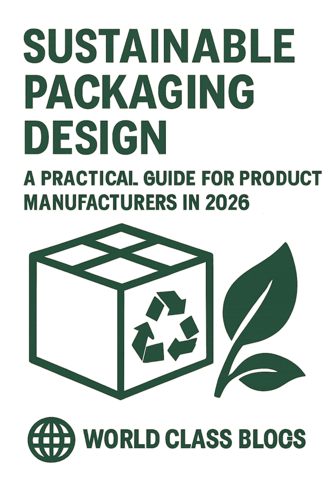 Pyramid diagram showing the sustainable packaging hierarchy: Eliminate (top, largest), Reduce, Reuse, Recycle, Compost (bottom, smallest), with "Biodegradable" crossed out