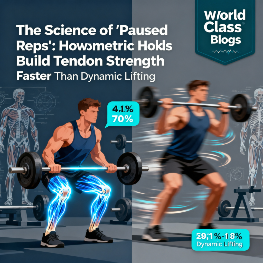 Line graph comparing muscle strength gains (4-6 weeks) versus tendon stiffness gains (12-16 weeks) during a new resistance training program, highlighting the vulnerability window