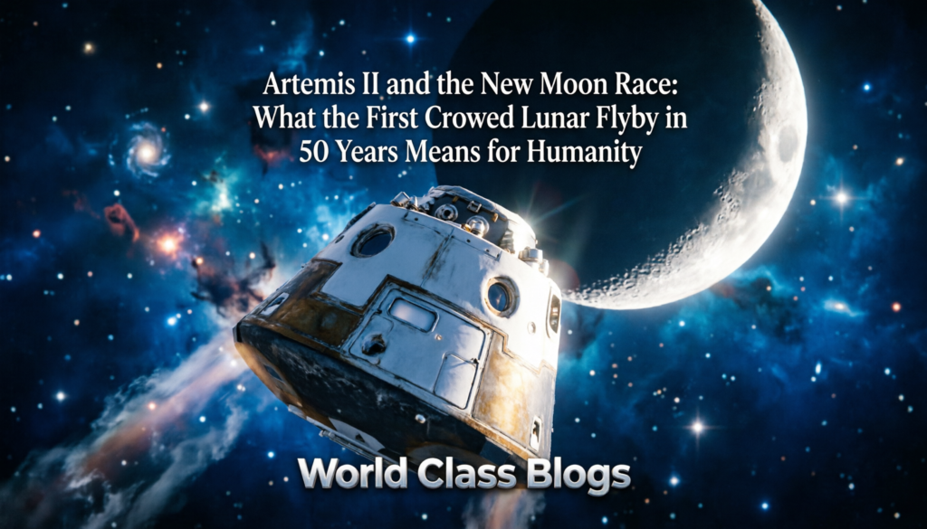 NASA's Orion spacecraft passes approximately 4,000 miles beyond the Moon during the Artemis II mission, with the lunar surface visible through the windows