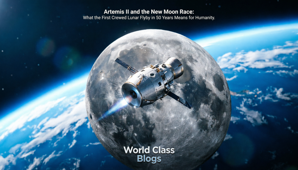 NASA's Orion spacecraft passes approximately 4,000 miles beyond the Moon during the Artemis II mission, with the lunar surface visible through the windows